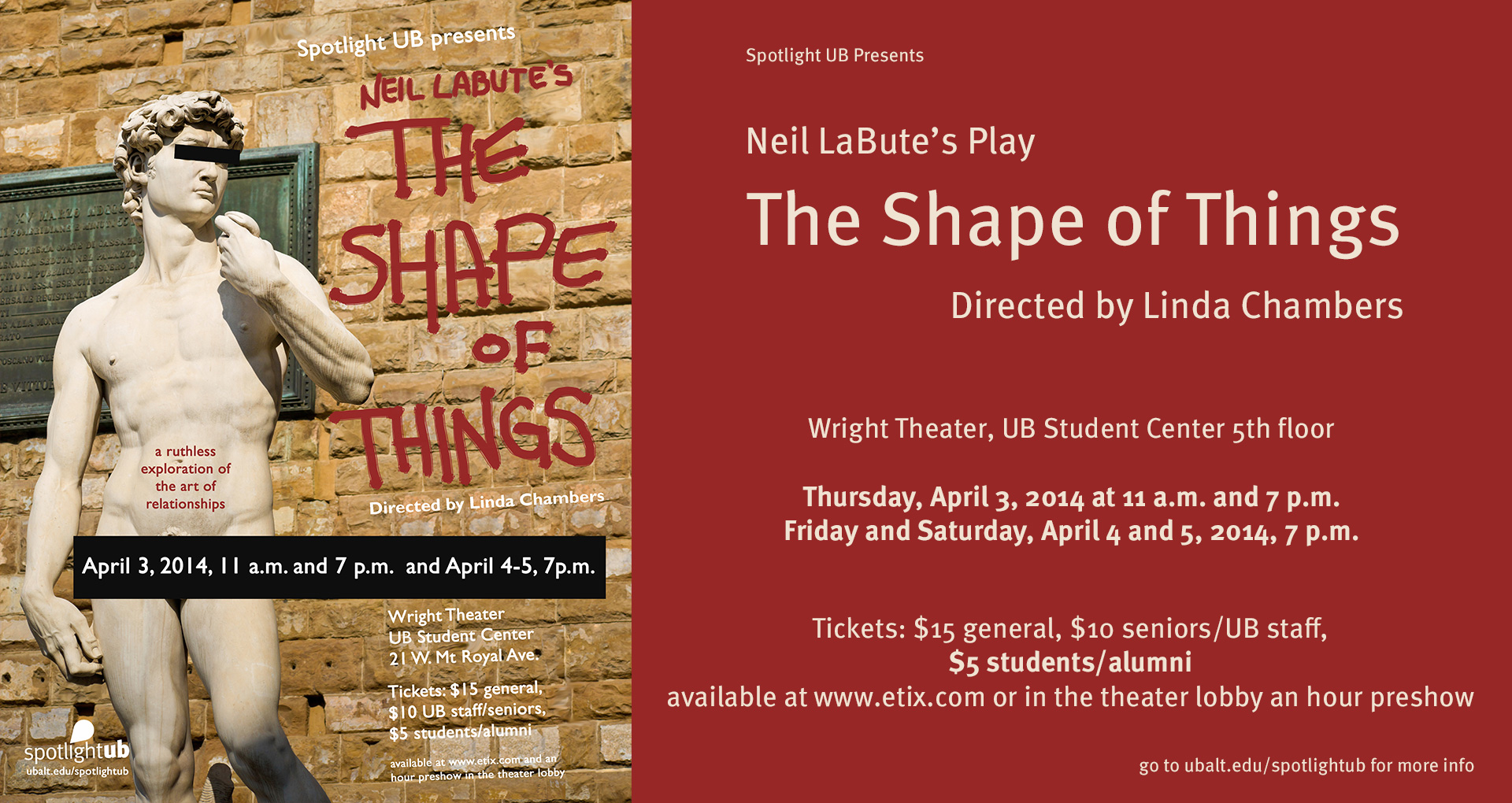 The Shape of Things Matinee