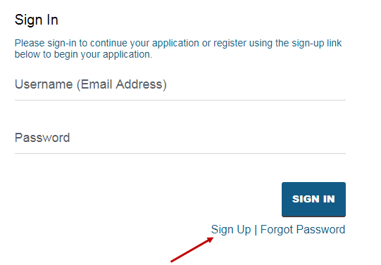 online application sign up picture